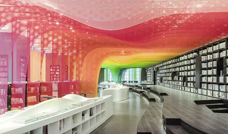 Metal Rainbow Zhongshu Bookstore by Wutopia Lab